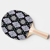 黒地にパステルカラーの花の形 卓球ラケット (横)