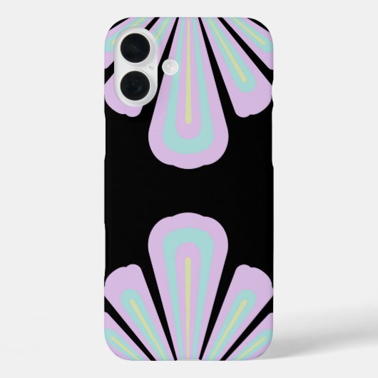 黒地にパステルカラーの花の形 Case-Mate iPhoneケース (裏面)