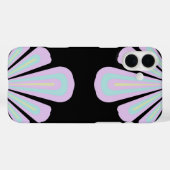 黒地にパステルカラーの花の形 Case-Mate iPhoneケース (裏面 (横))
