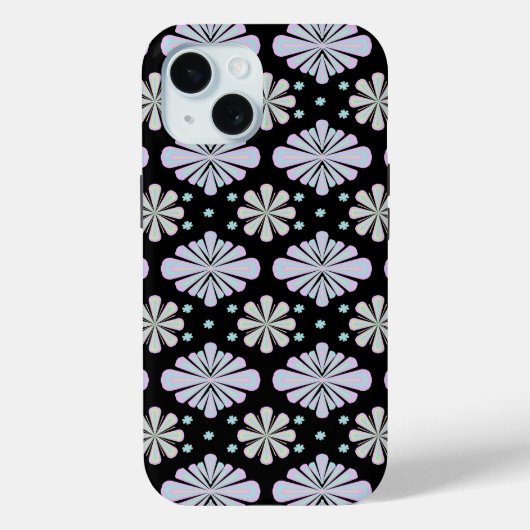 黒地にパステルフラワーモチーフ Case-Mate iPhoneケース (裏面)