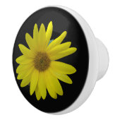 黒地にヒマワリ（黄） セラミックノブ (右)