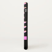 黒地にピンクのハートとリボン＋カリグラフィー Case-Mate iPhoneケース (裏面/左)