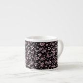 黒地にピンクの桜 エスプレッソカップ (正面右)