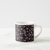 黒地にピンクの桜 エスプレッソカップ (右)