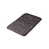 黒地にピンクの桜 バスマット (アングル)
