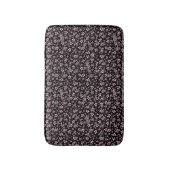 黒地にピンクの桜 バスマット (正面縦)