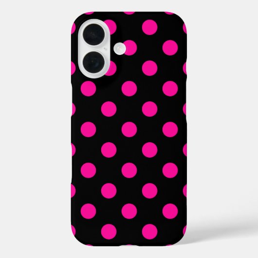 黒地にピンクの水玉 Case-Mate iPhoneケース (裏面)