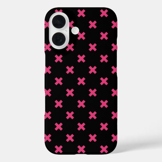 黒地にフクシアのクロスステッチ Case-Mate iPhoneケース (裏面)