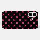 黒地にフクシアのクロスステッチ Case-Mate iPhoneケース (裏面 (横))