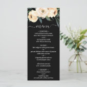 黒地にフローラルベージュの結婚式メニュー メニュー (スタンド正面)