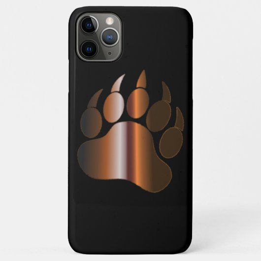 黒地にブラウンのスチールベアパウ Case-Mate iPhoneケース (裏面)