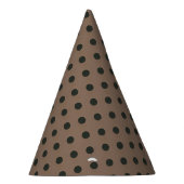黒地にブラウンのドット模様の派对用帽子 パーティーハット (右)