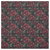 黒地にブルゴーニュの花 ファブリック (見本)