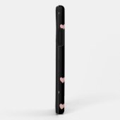 黒地にプリンセス+ティアラクラウンとピンクのハート Case-Mate iPhoneケース (裏面/右)