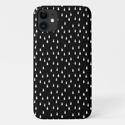 黒地にホワイトの雨滴の幻想的なパターン Case-Mate iPhoneケース (裏面)