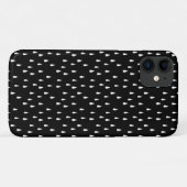 黒地にホワイトの雨滴の幻想的なパターン Case-Mate iPhoneケース (裏面(横))
