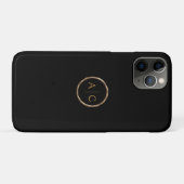 黒地にミニマルゴールドモノグラム Case-Mate iPhoneケース (裏面(横))