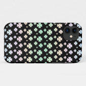 黒地にモダンパステルカラーのシャムロック柄 Case-Mate iPhoneケース (裏面(横))