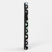 黒地にモダンパステルカラーのシャムロック柄 Case-Mate iPhoneケース (裏面/右)