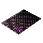 黒地にモノグラムとカラフルな円 ノートブック (左側)