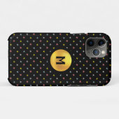 黒地にモノグラムとカラフルな星 Case-Mate iPhoneケース (裏面(横))