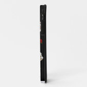 黒地にロカビリーシュガースカルとバラ Case-Mate iPhoneケース (裏面/左)