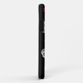 黒地にロカビリーシュガースカルとバラ Case-Mate iPhoneケース (裏面/右)