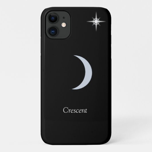 黒地に三日月と書道と星 Case-Mate iPhoneケース (裏面)