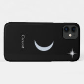 黒地に三日月と書道と星 Case-Mate iPhoneケース (裏面(横))