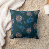 黒地に亀の継ぎ目の無い模様。嫌悪 クッション (ブランケット)