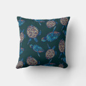 黒地に亀の継ぎ目の無い模様。嫌悪 クッション (裏面)