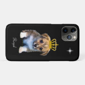 黒地に可愛いコーギー子犬と王冠 Case-Mate iPhoneケース (裏面(横))