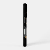 黒地に名前入り世界地図 iPhone 16ケース (右側面)