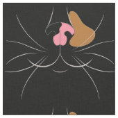 黒地に大きな亀の甲猫 ファブリック (クローズアップ)