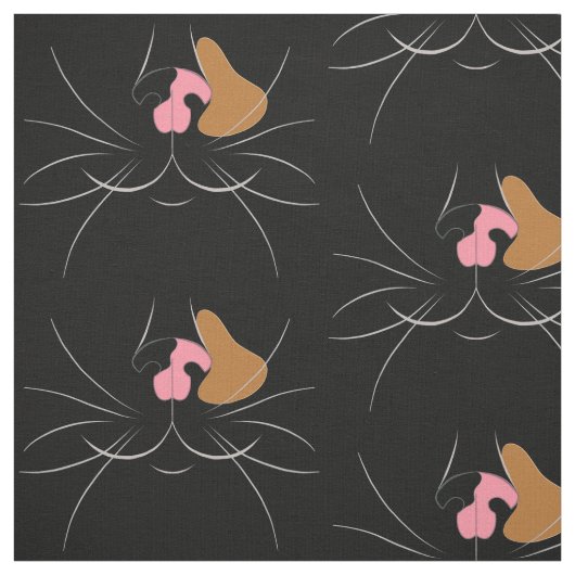 黒地に大きな亀の甲猫 ファブリック (見本)