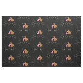 黒地に大きな亀の甲猫 ファブリック (ファットクウォーター)