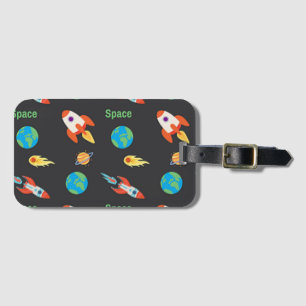 黒地に宇宙模様 ラゲッジタグ