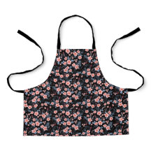 黒地に小さなピンクの花