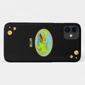 黒地に幸せなワニと金色の紙吹雪 Case-Mate iPhoneケース (裏面(横))
