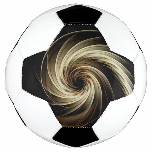 黒地に広がるゴールドスワール サッカーボール (正面)