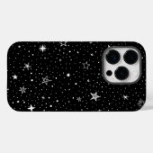 黒地に手描きの白い星 Case-Mate iPhoneケース (裏面 (横))