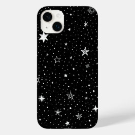 黒地に手描きの白い星 Case-Mate iPhone 14 PLUSケース