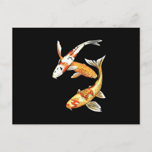 黒地に日本の金魚 ポストカード