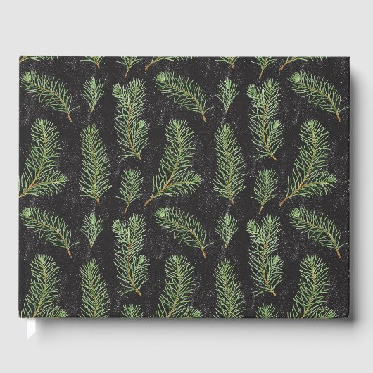 黒地に水色の松の枝。 ゲストブック (正面)