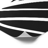 黒地に流れる白い曲線 ポスター (角)