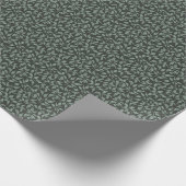 黒地に濃いダークグリーンの葉 ラッピングペーパー (角)