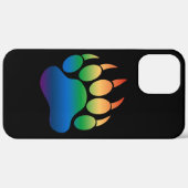 黒地に熊の足跡のクマのプライドグラデーションカラー Case-Mate iPhoneケース (裏面 (横))