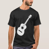 黒地に白いシルエットのギター Tシャツ (正面)