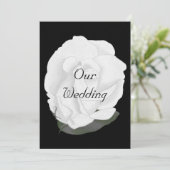 黒地に白いバラの結婚式招待状, 結婚式招待状のデザイン 招待状 (スタンド正面)