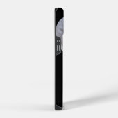黒地に白い蘭の花 iPhoneケース (右側面)